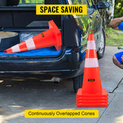 Bild in Galerie-Viewer laden, Amocart Tools Safety Cones 12"x28" High Visibility PVC Orange Traffic Cones with Heavy-Duty Base Used for Traffic Road Control