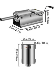 Load image into Gallery viewer, Amocart 3L Horizontal Sausage Stuffer Manual Sausage Maker Stainless Steel With 5 Filling Nozzles For Home & Commercial Use