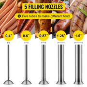 Load image into Gallery viewer, Amocart 3L Horizontal Sausage Stuffer Manual Sausage Maker Stainless Steel With 5 Filling Nozzles For Home & Commercial Use