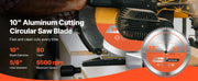 Load image into Gallery viewer, Amocart Circular Saw Blade 10in Diameter 80Sharp Alloy Teeth 5/8in Arbor Aluminum Cutting Blade forCircular Saw with Heat Vents