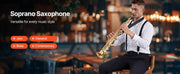 Bild in Galerie-Viewer laden, SucceBuy Straight Soprano Brass Saxophone B Flat 23 Keys, Mouthpiece, Cleaning Cloth Rod, Gloves, Neck Strap, kit for Beginners