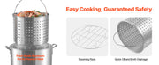 Load image into Gallery viewer, Amocart 60/80/100Qt Seafood Boiling Kit with Strainer Cooking Set for Crab Crawfish Boiling Aluminum Stockpot with Steamer Rack