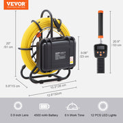 Load image into Gallery viewer, SucceBuy Sewer Camera with 512Hz Locator IP68 9" Pipeline Inspection Camera w/DVR Function w/12 Adjustable LED and 16 GB SD Card