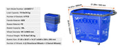 Charger l'image dans la visionneuse de galerie, Amocart 6PCS Shopping Baskets 39L Rolling Shopping Carts with Handles & Wheels Portable for Supermarkets Retail Stores Grocery