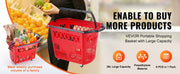 Bild in Galerie-Viewer laden, SucceBuy 6PCS Shopping Baskets 39L Rolling Shopping Carts with Handles & Wheels Portable for Supermarkets Retail Stores Grocery
