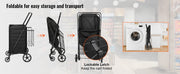 Charger l'image dans la visionneuse de galerie, Amocart Folding Shopping Cart w/ Removable Waterproof Liner 106/330LBS Large Capacity 360° Swivel Wheels Dense Metal Mesh Base