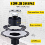 Bild in Galerie-Viewer laden, Amocart Waterproofing Shower Kit 38''x60'' Shower Kit Tray With Offset Drain PVC Or ABS 4" Stainless Steel Grate 2 Cuttable
