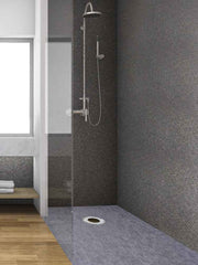 Bild in Galerie-Viewer laden, Amocart Waterproofing Shower Kit 38''x60'' Shower Kit Tray With Offset Drain PVC Or ABS 4" Stainless Steel Grate 2 Cuttable