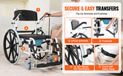 Bild in Galerie-Viewer laden, SucceBuy Shower Wheelchair 17.5in Bathroom Wheelchair for Inside Shower Adjustable Rolling Shower Chair for Disabled Adult
