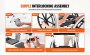 Bild in Galerie-Viewer laden, SucceBuy Shower Wheelchair 17.5in Bathroom Wheelchair for Inside Shower Adjustable Rolling Shower Chair for Disabled Adult