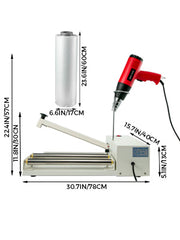 Bild in Galerie-Viewer laden, SucceBuy 12/18/24in Shrink Wrap Sealer Laminating Machine W/ Heat Gun 1800W Film Available Roll For PVC POF Film Books Toys Food