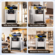 Bild in Galerie-Viewer laden, Amocart 22-30 L/H Soft Ice Cream Machines Commercial Tricolor Desktop Sweet Cone Freezing Equipment Vending Machine