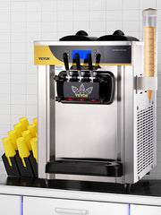 Load image into Gallery viewer, SucceBuy 22-30 L/H Soft Ice Cream Machines Commercial Tricolor Desktop Sweet Cone Freezing Equipment Vending Machine