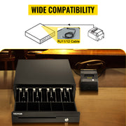 Charger l'image dans la visionneuse de galerie, SucceBuy Cash Register Drawer 16" 12 V for POS System Tray Removable Coin Compartment & 2 Keys Included RJ11/RJ12 Cable Drawer
