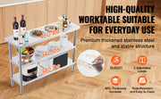Bild in Galerie-Viewer laden, Amocart Stainless Steel Food Prep Table Commercial Kitchen Worktable w/Adjustable Undershelf Heavy Duty Prep Table Metal Table