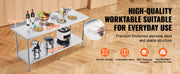 Bild in Galerie-Viewer laden, Amocart Stainless Steel Work Table Commercial Heavy Duty Food Prep Worktable with Adjustable Height for Restaurant Home