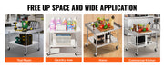 Load image into Gallery viewer, Amocart Stainless Steel Work Table Commercial Food Prep Worktable with 4 Wheels Heavy Duty Prep Worktable for Restaurant Home