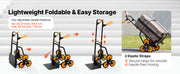 Charger l'image dans la visionneuse de galerie, Amocart 440/770 lbs Stair Climbing Cart Folding Trolley Cart with Telescoping Handle 6 Wheels 2 Bungee Cords for Home Groceries