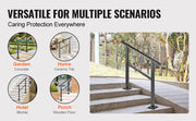 Charger l'image dans la visionneuse de galerie, SucceBuy Main Courante d'Extérieur 165LBS Charge Aluminium 36 x 35" Main Courante d'Escalier Extérieur Main Courante Adaptée pour 2-3 Marches avec Vis K pour Maison