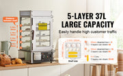 Load image into Gallery viewer, Amocart Commercial Food Warmer Display Food Steamer Bun Warmer Machine Temperature Control Stainless Steel Steamed Buns Warmer