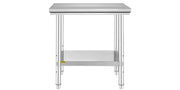 Bild in Galerie-Viewer laden, Amocart Stainless Steel Kitchen Work Bench Commercial Catering Table Worktable w/Undershelf 330LBS 286LBS for Restaurant Garage