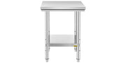 Load image into Gallery viewer, SucceBuy Stainless Steel Kitchen Work Bench Commercial Catering Table Worktable w/Undershelf 330LBS 286LBS for Restaurant Garage