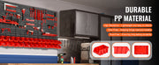 Load image into Gallery viewer, SucceBuy Wall Mounted Storage Bins 30/48Bin Parts Rack Organizer Garage with Wall Panels Hooks Plastic Shop Tool for Screw Nails