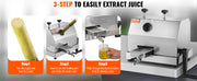 Bild in Galerie-Viewer laden, Amocart Commercial Sugar Cane Juicer 110LBS/H High Output Sugarcane Juicer Machine w/3 Stainless Steel Rollers 2.4" Large Inlet
