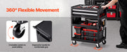 Bild in Galerie-Viewer laden, Amocart 5-Tier Tool Chest 2-Drawer Rolling Tool Work Cart with Locking & Pegboard Tools Storage Organizer for Garage Warehouse