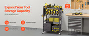 Charger l'image dans la visionneuse de galerie, Amocart 4-tier Rolling Tool Organizer Cart 150 lbs Garage Floor Stand Storage Cart on Wheels Drill Holder Rack for Workshop