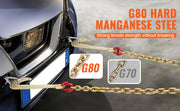 Load image into Gallery viewer, Amocart G80 V Towing Bridle Chain Towing with 15" J & Grab Hooks Transport Tow Chain Bridle for Flatbed Truck Wrecker Recovery