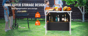 Load image into Gallery viewer, Amocart Folding Portable Bar Table Tradeshow Podium Table for Party Picnic Exhibition Include Carrying Case Storage Shelf Skirt