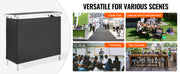 Load image into Gallery viewer, Amocart Folding Portable Bar Table Tradeshow Podium Table for Party Picnic Exhibition Include Carrying Case Storage Shelf Skirt