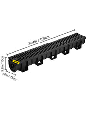 Bild in Galerie-Viewer laden, Amocart Drainage Trench Driveway Channel Drain With Plastic Grate 3-5 Pack HDPE Floor Drain Trench Drain Grate For Garden
