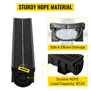 Bild in Galerie-Viewer laden, Amocart Drainage Trench Driveway Channel Drain With Plastic Grate 3-5 Pack HDPE Floor Drain Trench Drain Grate For Garden