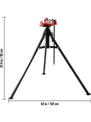 Bild in Galerie-Viewer laden, SucceBuy Steel Tripod Pipe Chain Vise 1/8-5in Capacity Foldable Legs Tri-Stand Bench Vice for Fixing Support Bending Metal Pipes