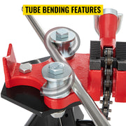 Bild in Galerie-Viewer laden, SucceBuy Steel Tripod Pipe Chain Vise 1/8-5in Capacity Foldable Legs Tri-Stand Bench Vice for Fixing Support Bending Metal Pipes