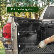 Charger l'image dans la visionneuse de galerie, Amocart Truck Bed Storage Box Lockable Lid Waterproof ABS Wheel Well Tool Box 6.6 Gal with Password Padlock Fit for Driver Side