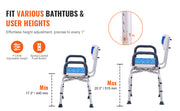 Charger l'image dans la visionneuse de galerie, Amocart Swivel Shower Chair 360 Degree Adjustable with Armrest and Backrest for Shower or Bathtub Non-Slip for Elderly Disabled