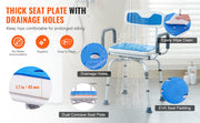 Bild in Galerie-Viewer laden, SucceBuy Swivel Shower Chair 360 Degree Adjustable with Armrest and Backrest for Shower or Bathtub Non-Slip for Elderly Disabled
