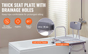 Charger l'image dans la visionneuse de galerie, SucceBuy Banc de transfert pour baignoire, sièges de douche, banc de douche léger avec sièges de bain antidérapants avec accoudoir et dossier