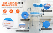 Charger l'image dans la visionneuse de galerie, Amocart Swivel Shower Chair 360 Degree Adjustable with Armrest and Backrest for Shower or Bathtub Non-Slip for Elderly Disabled