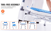 Charger l'image dans la visionneuse de galerie, Amocart Swivel Shower Chair 360 Degree Adjustable with Armrest and Backrest for Shower or Bathtub Non-Slip for Elderly Disabled