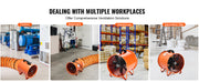 Charger l'image dans la visionneuse de galerie, Amocart Portable Exhaust Fan 16in Industrial Cylinder Fan with 5M/10M Duct Hose Exhaust Blower for Sucking Dust Home Workplace