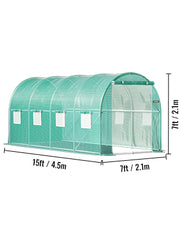 Bild in Galerie-Viewer laden, Amocart Walk-in Tunnel Greenhouse Galvanized Frame & Waterproof Cover 15x7x7/10x7x7/20x10x7/12x7x7 ft Greenhouses & Cold Frames