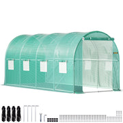 Bild in Galerie-Viewer laden, Amocart Walk-in Tunnel Greenhouse Galvanized Frame & Waterproof Cover 15x7x7/10x7x7/20x10x7/12x7x7 ft Greenhouses & Cold Frames