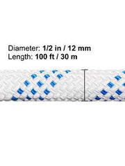 Load image into Gallery viewer, SucceBuy Twin Sheave Block & Tackle 2/5-1/2in 100Ft Braid Rope 35KN 7700LBS Lifting Trellis Rigging Cargo Slings for Garage