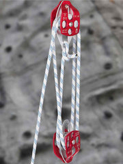 Load image into Gallery viewer, SucceBuy Twin Sheave Block & Tackle 2/5-1/2in 100Ft Braid Rope 35KN 7700LBS Lifting Trellis Rigging Cargo Slings for Garage