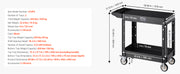 Bild in Galerie-Viewer laden, Amocart 550 lbs Utility Service Cart Two-Shelf Plastic Hand Dolly Cart with 360° Swivel Wheels for Warehouse Garage Cleaning