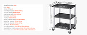 Charger l'image dans la visionneuse de galerie, SucceBuy Chariot de service utilitaire de 136 kg à trois étagères en plastique avec roues pivotantes à 360° pour entrepôt, garage, nettoyage